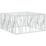 Maison Chic Klubska mizica - kavna mizica - Nizka mizica 100x100x50 cm nerjaveče jeklo in steklo, (21754207) | Shoptok.si