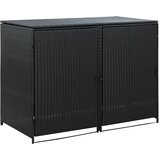  Dvojna lopa za koše za smeti poli ratan črna 148x80x111cm, (20958785) | Shoptok.si