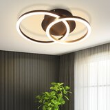 Nettlife LED stropna svetilka, 24W, moderna oblika, okrogla, toplo bela, 3000K, črna, 2 obroča, (22111269) | Shoptok.si