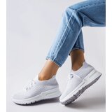 Gemre White sneakers adorned with silver thread Randolph Cijene
