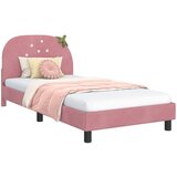 vidaXL Otroški posteljni okvir z vznožjem Roza 90 x 190 cm Žamet, (5000104562) | Shoptok.si