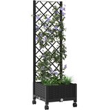  Vrtni saksija s rešetkom i kotačima Crna 40 x 40 x 131 5 cm PP - Crna 40 x 40 x 121 5 cm s kotačima | shoptok.hr