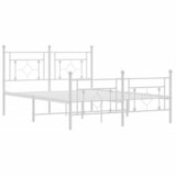  Metalni okvir kreveta uzglavlje i podnožje bijeli 140 x 190 cm | shoptok.hr