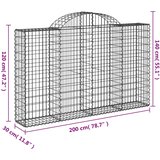  Lučne gabionske košare 7 kom 200x30x120/140cm pocinčano željezo | shoptok.hr
