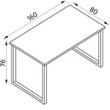 MID.YOU Pisalna Miza Lona, Bela, Črna, 160x80cm | Shoptok.si