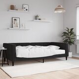  Dnevni krevet s madracem crni 100 x 200 cm baršunasti | shoptok.hr
