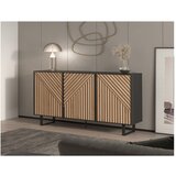 Marckeric Crna/u prirodnoj boji komoda u dekoru hrasta 151x80x40 cm Alana – | shoptok.hr