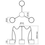  Redo 01-1825 - Visilica na sajli DODO 3xE27/15W/230V, pauk, beli | Eponuda.com