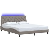  Okvir kreveta s LED-om bez madraca Taupe 160x200 cm tkanina | shoptok.hr