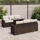  7-dijelni set vrtnih sofa od poliratana s jastucima smeđi | shoptok.hr