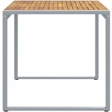 Vanjski Zunanja jedilna miza Siva 140x80x75 cm Jeklo in trdi les akacije | Shoptok.si