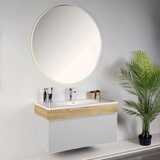 Skye_Decor Set kupatilskog ormarića sa umivaonikom i ogledalom, 2 dela, Beli Cene
