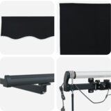 vidaXL Samodejna Retraktibilna Tenda z LED Črna 450x300 cm, Fabrika za Zamenjavo Tende za okvir 4.5x3 m Črna | Shoptok.si