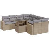 vidaXL 9-dijelni set vrtnih sofa s jastucima bež od poliratana | shoptok.hr