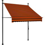 Tenda na ručno uvlačenje s LED svjetlom 150 cm narančasto-smeđa | shoptok.hr