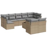  10-dijelni set vrtnih sofa s jastucima bež od poliratana | shoptok.hr
