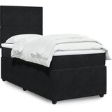 vidaXL Box spring postelja z vzmetnico črn 90x190 cm žamet Cene