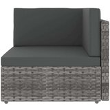 vidaXL Vrtna sedežna garnitura 10-delna z blazinami siv poli ratan | Shoptok.si