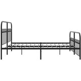  Metalni okvir kreveta uzglavlje i podnožje crni 183x213 cm | shoptok.hr