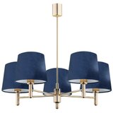  Argon 2086 - Luster na šipci PONTE 5xE27/15W/230V mesing/plava | Eponuda.com