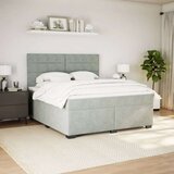 vidaXL Box spring postelja z vzmetnico svetlo siva 180x200 cm žamet | Shoptok.si