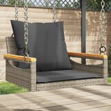 vidaXL Gugalna klop z blazinami siva 63x62x40 cm poli ratan Cene