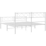  Metalni okvir kreveta uzglavlje i podnožje bijeli 140 x 190 cm | shoptok.hr