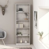 vidaXL Knjižna omara 5-nadstropna betonsko siva 60x24x175 cm, (20622644) Cene