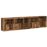  Sideboard s LED svjetlima Staro drvo 283x37x67 cm Obradni drveni materijal | shoptok.hr