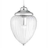Searchlight Pineapple 1 viseča svetilka s kromiranim rebrastim steklenim senčnikom, E27, (22100837) | Shoptok.si