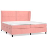 vidaXL Box spring postelja z vzmetnico roza 200x200 cm žamet, (20894522) Cene