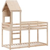  Krevet na kat s krovom 90 x 190 cm od masivne borovine | shoptok.hr
