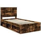  Okvir za krevet s uzglavljem Dimljeni hrast 100 x 200 cm | shoptok.hr