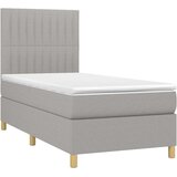  Krevet box spring s madracem LED svjetlosivi 90x200 cm tkanina | shoptok.hr