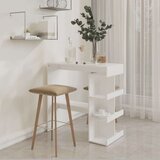 vidaXL Barska miza s policami bela 100x50x101,5 cm iverna plošča | Shoptok.si