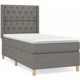  Okvir kreveta s oprugama i madrac tamnosivi 80x200cm od tkanine | shoptok.hr