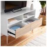 Vonhaus manjša TV omarica Koto 3000070 bela, hrast | Shoptok.si