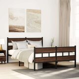 vidaXL Posteljni okvir brez vzmetnice z vzglavjem/vznožjem 140x190 cm | Shoptok.si