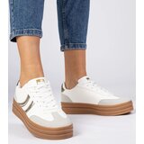 Gemre White women's sneakers with a gold accent Melly | ePonuda.com