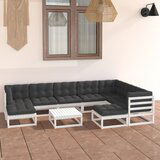 The Living Store Vrtna sedežna garnitura 10-delna z blazinami trdna borovina - Vrtna Sedežna Garnitura, (21424386) Cene