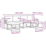  Set vanjskih sofa 6 kom. Prirodna i krem Smeđa 249 x 122,5 x 73 cm | Shoptok.si
