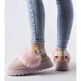 Gemre Pink insulated slippers with elastic band and fur Sangro | Shoptok.si
