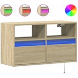 Maison Chic Stenska TV omarica - TV stojalo - Televizijska omarica z LED lučkami sonoma hrast 80x31x45 cm, (21700631) Cene