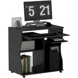 HOMCOM Računalniška miza iverna plošča, umetna masa 80D x 48Š x 75V cm črna, (5000243006) | Shoptok.si