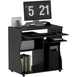 Računalniška miza iverna plošča, umetna masa 80D x 48Š x 75V cm črna, (5000243006)