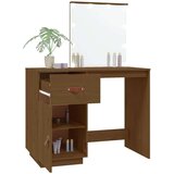 vidaXL Toaletni stolić s LED svjetlom boja meda 95x50x133,5cm borovina | shoptok.hr