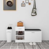  Klupa za cipele visoki sjaj bijela 94,5 x 31 x 57 cm drvena | shoptok.hr