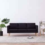 vidaXL Kavč trosed iz blaga črn | Shoptok.si