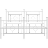  Metalni okvir kreveta uzglavlje i podnožje bijeli 135 x 190 cm | shoptok.hr