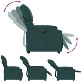  Električni naslanjač temno zeleno blago | Shoptok.si